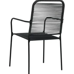 1000087005 - VIDAXL SILLAS DE JARDIN 2 UNIDADES CUERDA DE ALGODON Y ACERO NEGRO