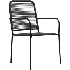 1000087005 - VIDAXL SILLAS DE JARDIN 2 UNIDADES CUERDA DE ALGODON Y ACERO NEGRO