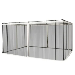 4 paneles laterales Outsunny para carpa con mosquitera negro 207x352 cm