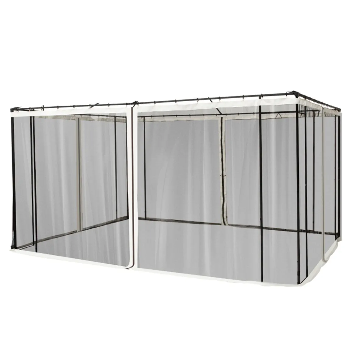 4 paneles laterales Outsunny para carpa con mosquitera negro 207x352 cm
