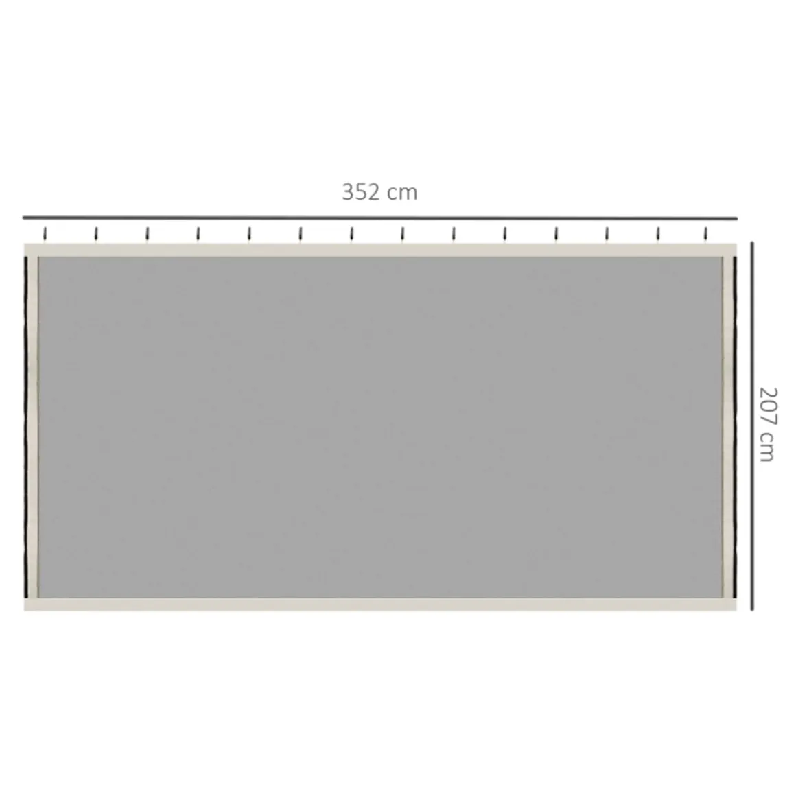 4 paneles laterales Outsunny para carpa con mosquitera negro 207x352 cm