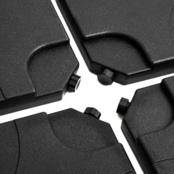 4 soportes rellenables para sombrilla Outsunny negro 7,5x100x100 cm