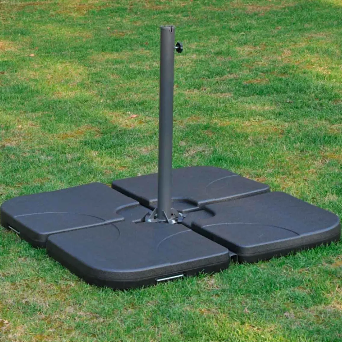 4 soportes rellenables para sombrilla Outsunny negro 7,5x100x100 cm