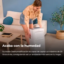 Aire acondicionado portátil Cecotec ForceClima 7100 Soundless 7000BTU 780W 4 modos 2 velocidades A blanco