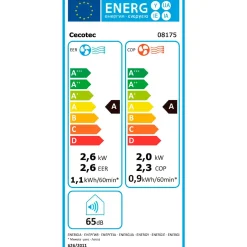 Aire acondicionado portátil Cecotec ForceClima 9500 Soundless Heating Connected con mando + wifi 1010W 9000btu A blanco/inox