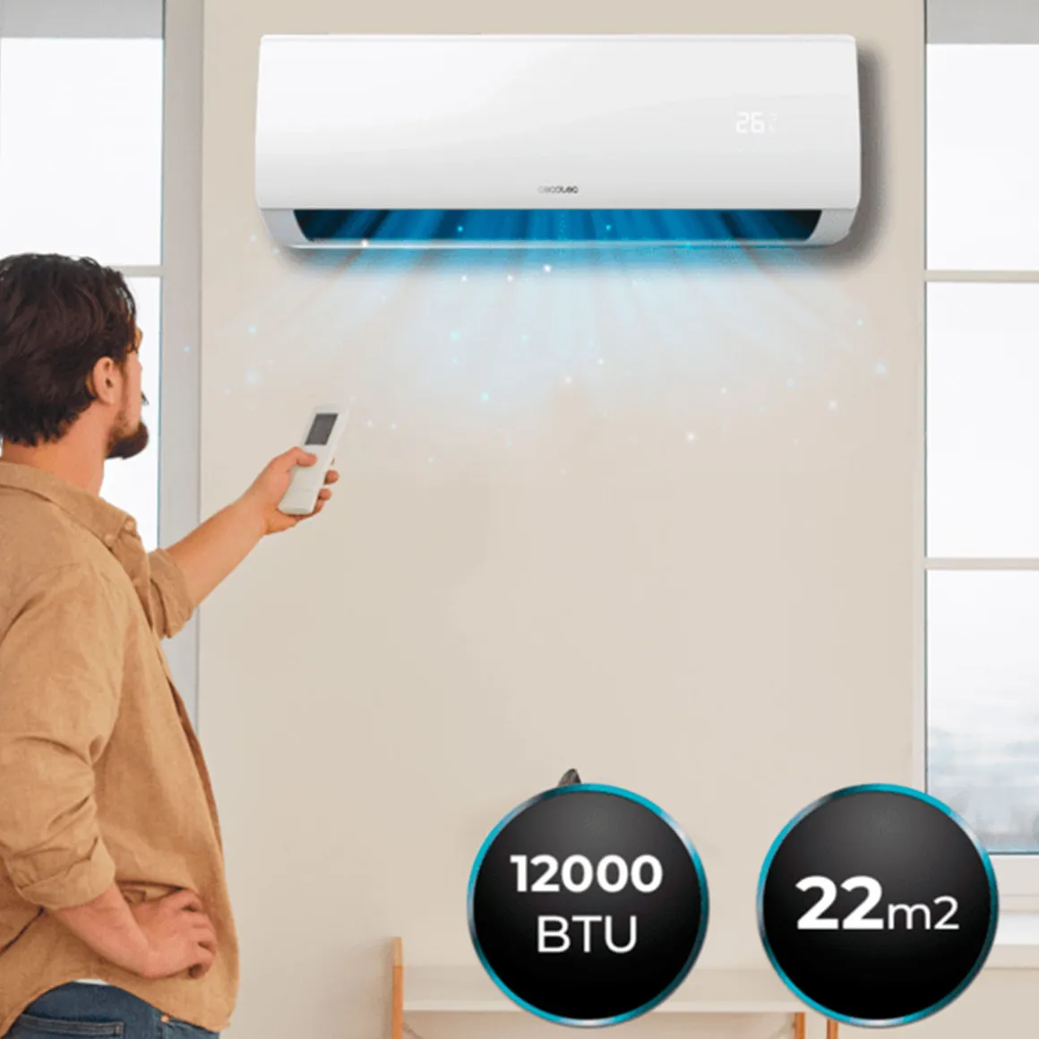 Aire acondicionado split Cecotec AirClima 12000 Smartfresh 3000 frigorías con bomba de calor blanco