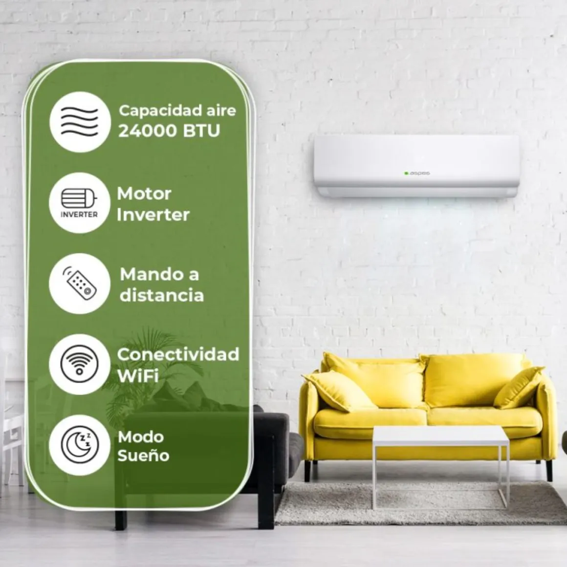 Aire acondicionado Split Aspes AAAS2400W 6000 frigorías R32 WiFi A blanco