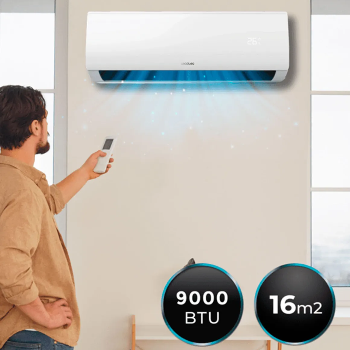 Aire acondicionado Split Cecotec AirClima 9000 Smartfresh 2250 frigorías con bomba de calor blanco