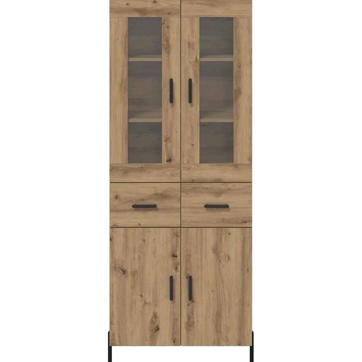 Alacena Dorotea 4 puertas + 2 cajones roble 180x69,5x34 cm