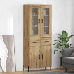 Alacena Dorotea 4 puertas + 2 cajones roble 180x69,5x34 cm