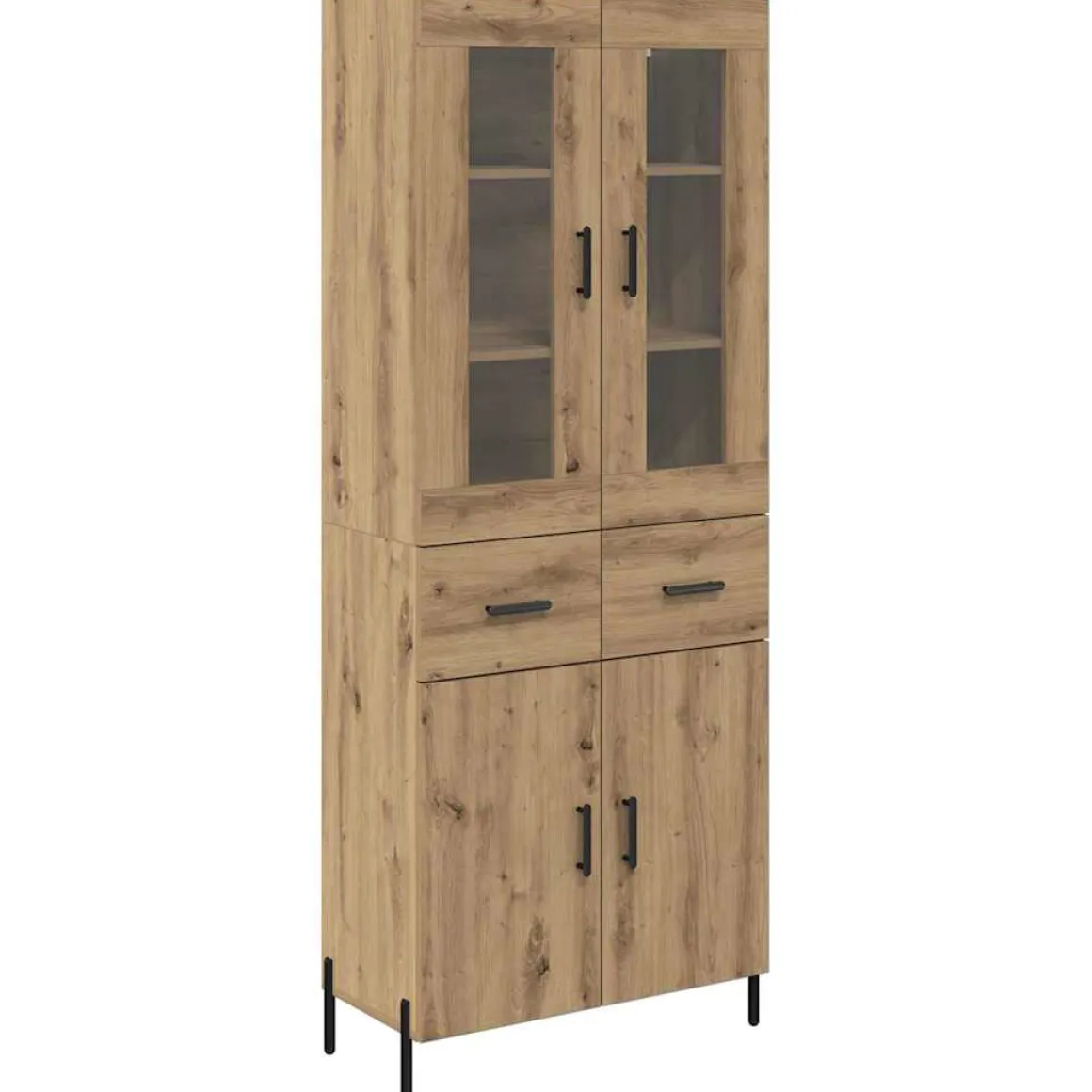 Alacena Dorotea 4 puertas + 2 cajones roble 180x69,5x34 cm