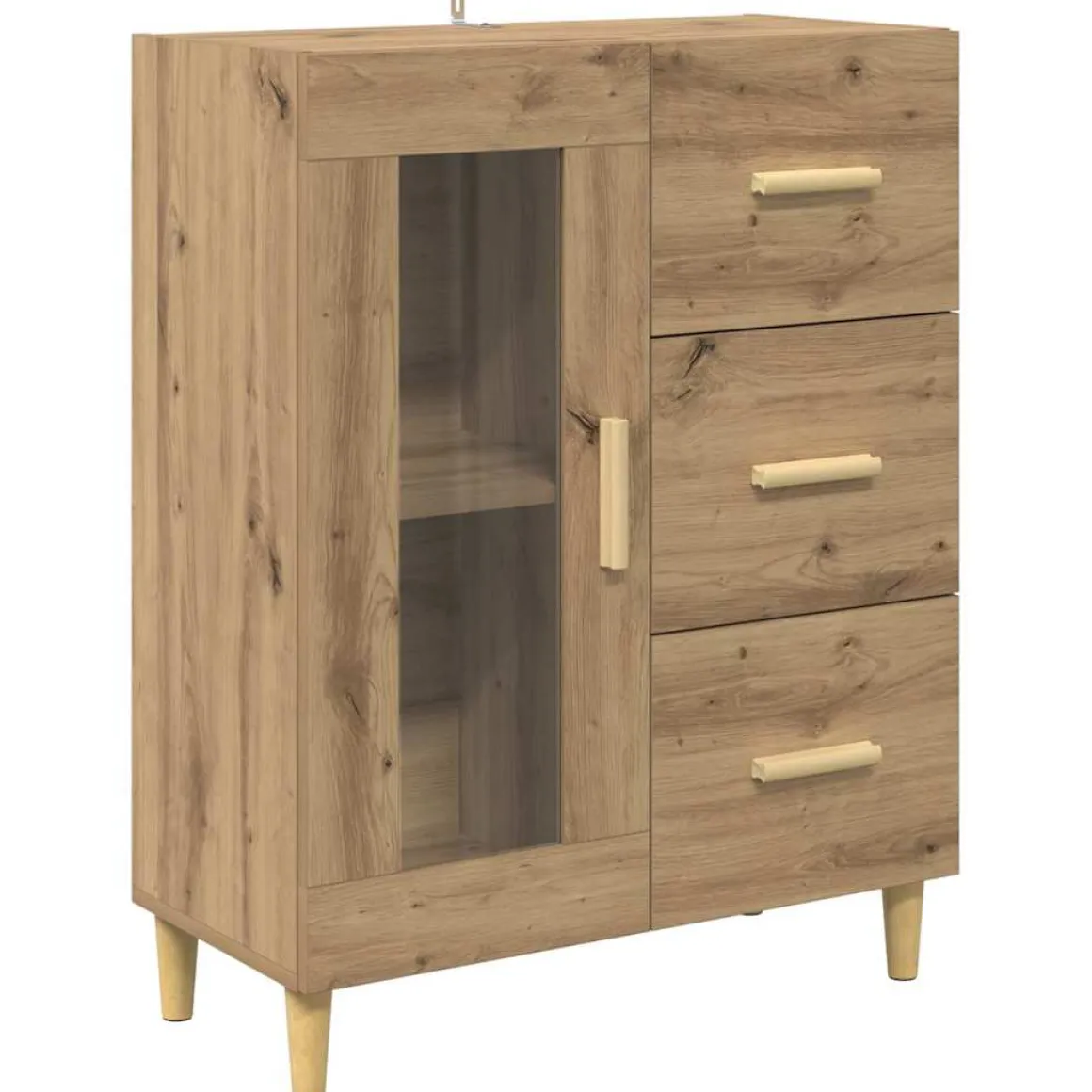 Alacena Mallorca 3 puertas + 3 cajones roble 180x69,5x34 cm