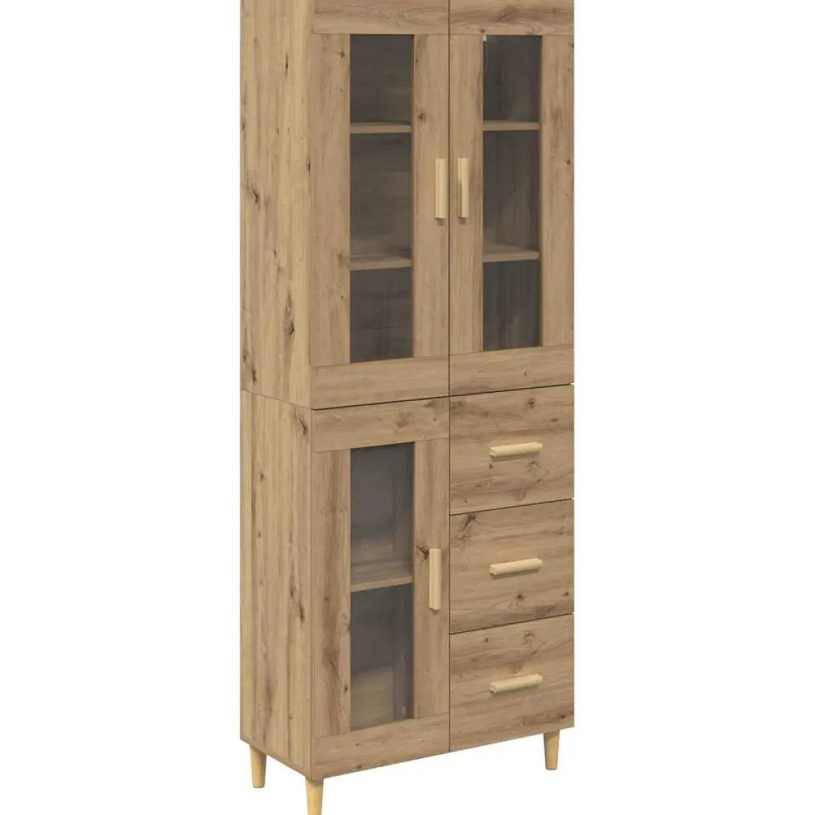 Alacena Mallorca 3 puertas + 3 cajones roble 180x69,5x34 cm