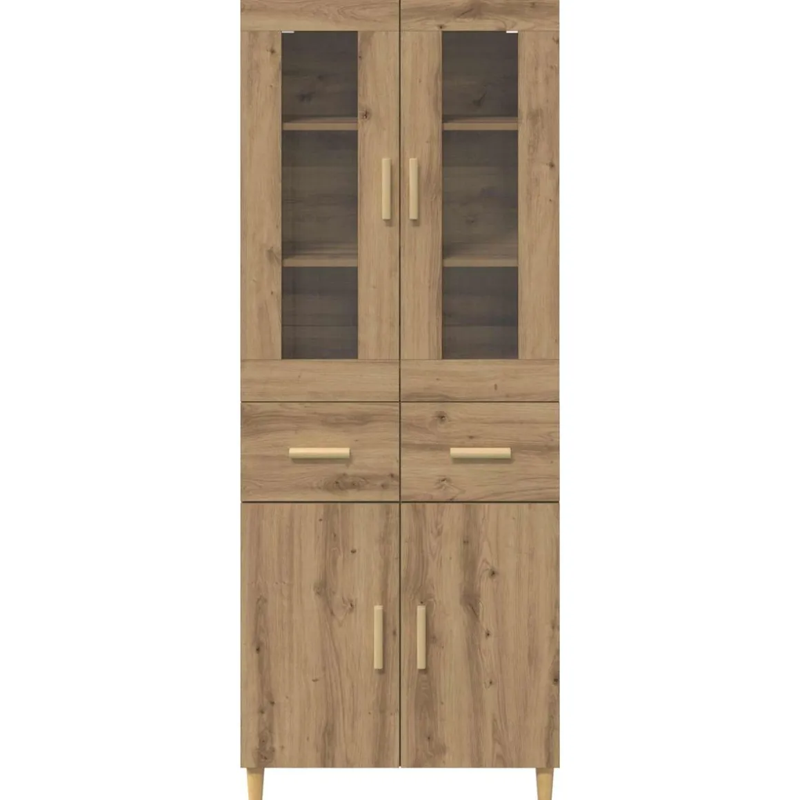 Alacena Manila 4 puertas + 2 cajones roble 180x69,5x34 cm
