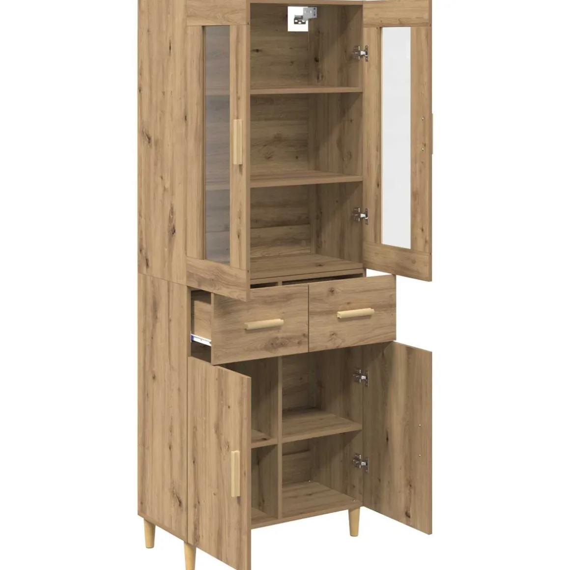 Alacena Manila 4 puertas + 2 cajones roble 180x69,5x34 cm