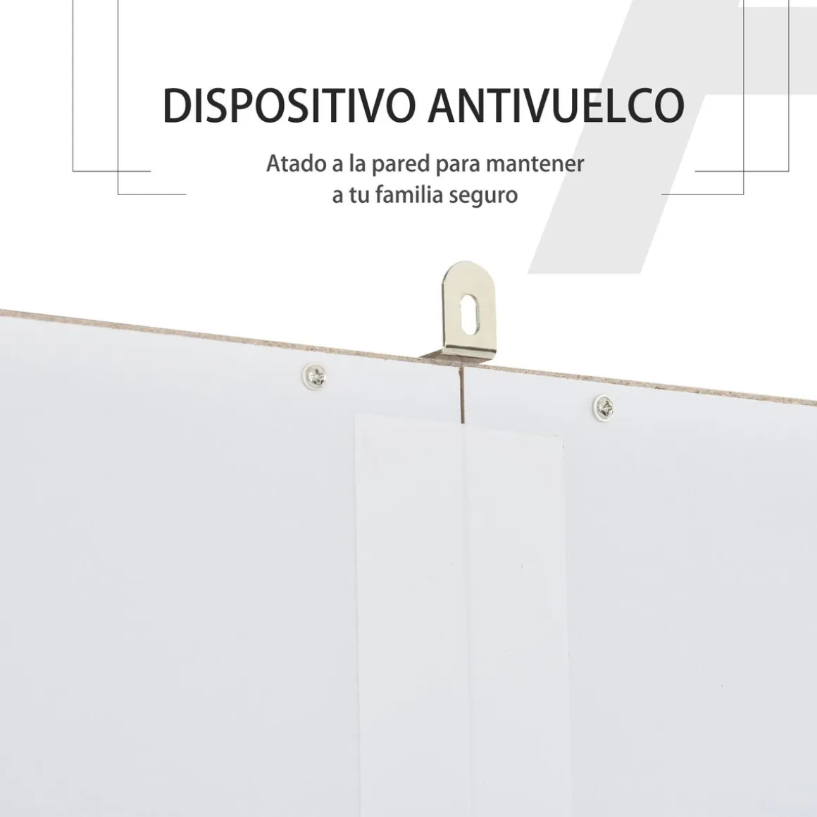 Alacena Toja Homcom 3 cajones + 2 armarios blanco 183,5x80x39,5 cm