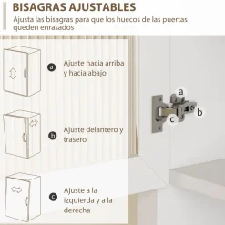 Alacena Valdena Homcom 1 cajón + 4 puertas blanco 180x79x40 cm