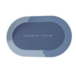 Alfombra de baño ovalada terciopelo súper absorbente 60x40 cm