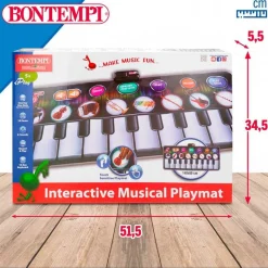Alfombra piano musical Bontempi 10 teclas +3A negro 148x67,5 cm