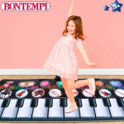 Alfombra piano musical Bontempi 10 teclas +3A negro 148x67,5 cm