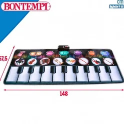 Alfombra piano musical Bontempi 10 teclas +3A negro 148x67,5 cm