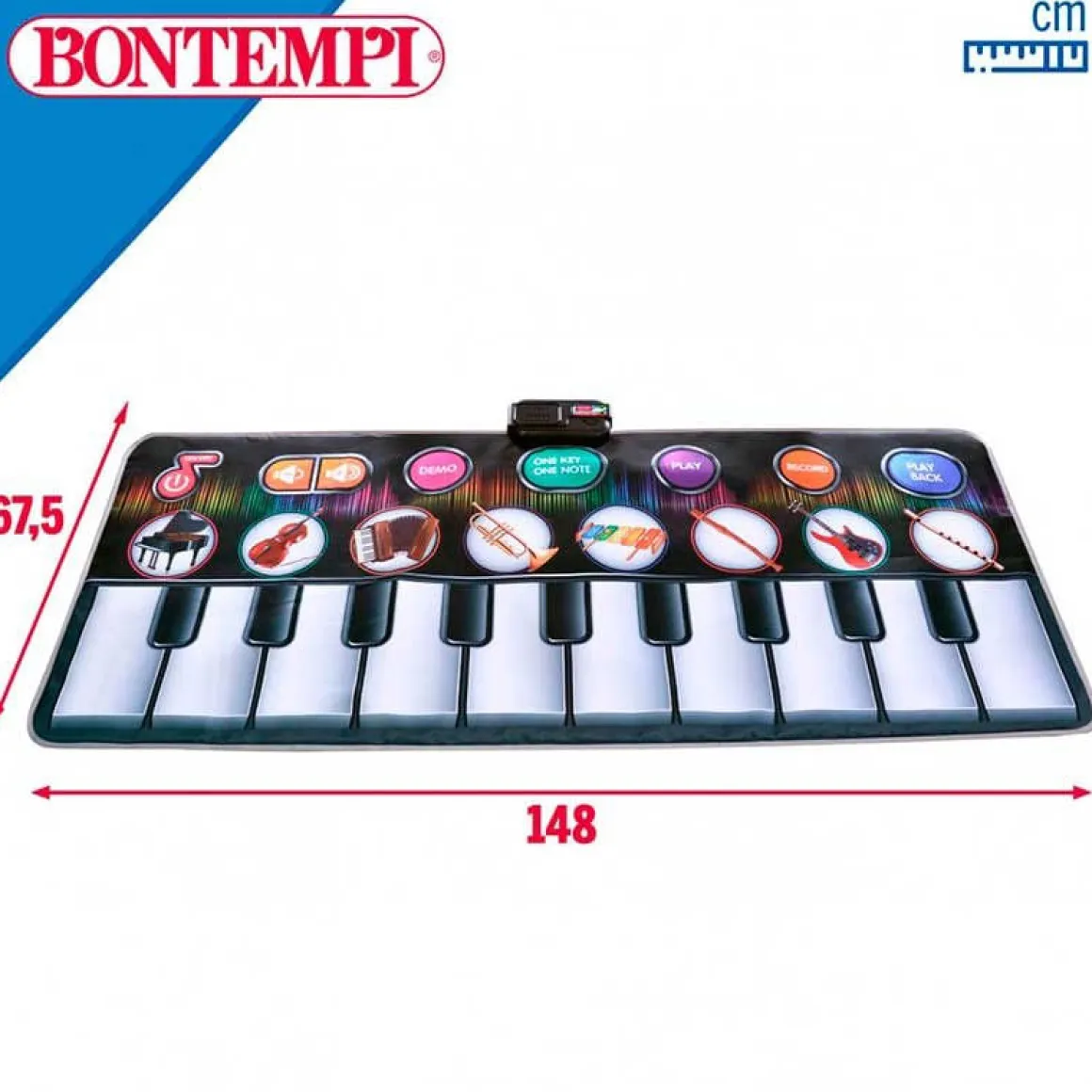 Alfombra piano musical Bontempi 10 teclas +3A negro 148x67,5 cm