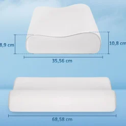 Almohada cervical Homcom viscoelástica doble altura blanco 70 cm