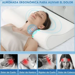 Almohada cervical Homcom viscoelástica doble altura blanco 70 cm