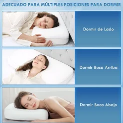 Almohada Charles Homcom viscoelástica + funda transpirable blanco 80 cm