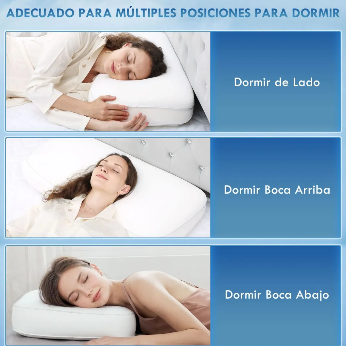 Almohada Charles Homcom viscoelástica + funda transpirable blanco 80 cm