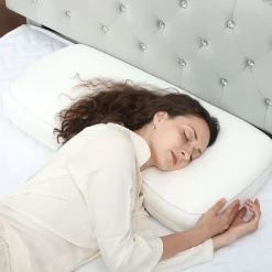 Almohada Charles Homcom viscoelástica + funda transpirable blanco 80 cm