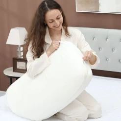 Almohada Charles Homcom viscoelástica + funda transpirable blanco 80 cm
