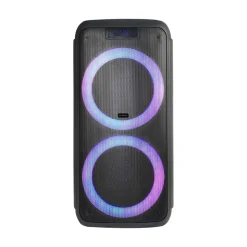 Altavoz portátil Infiniton Party EQ20 180W con luz LED bluetooth negro 66 cm