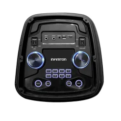 Altavoz portátil Infiniton Party EQ20 180W con luz LED bluetooth negro 66 cm