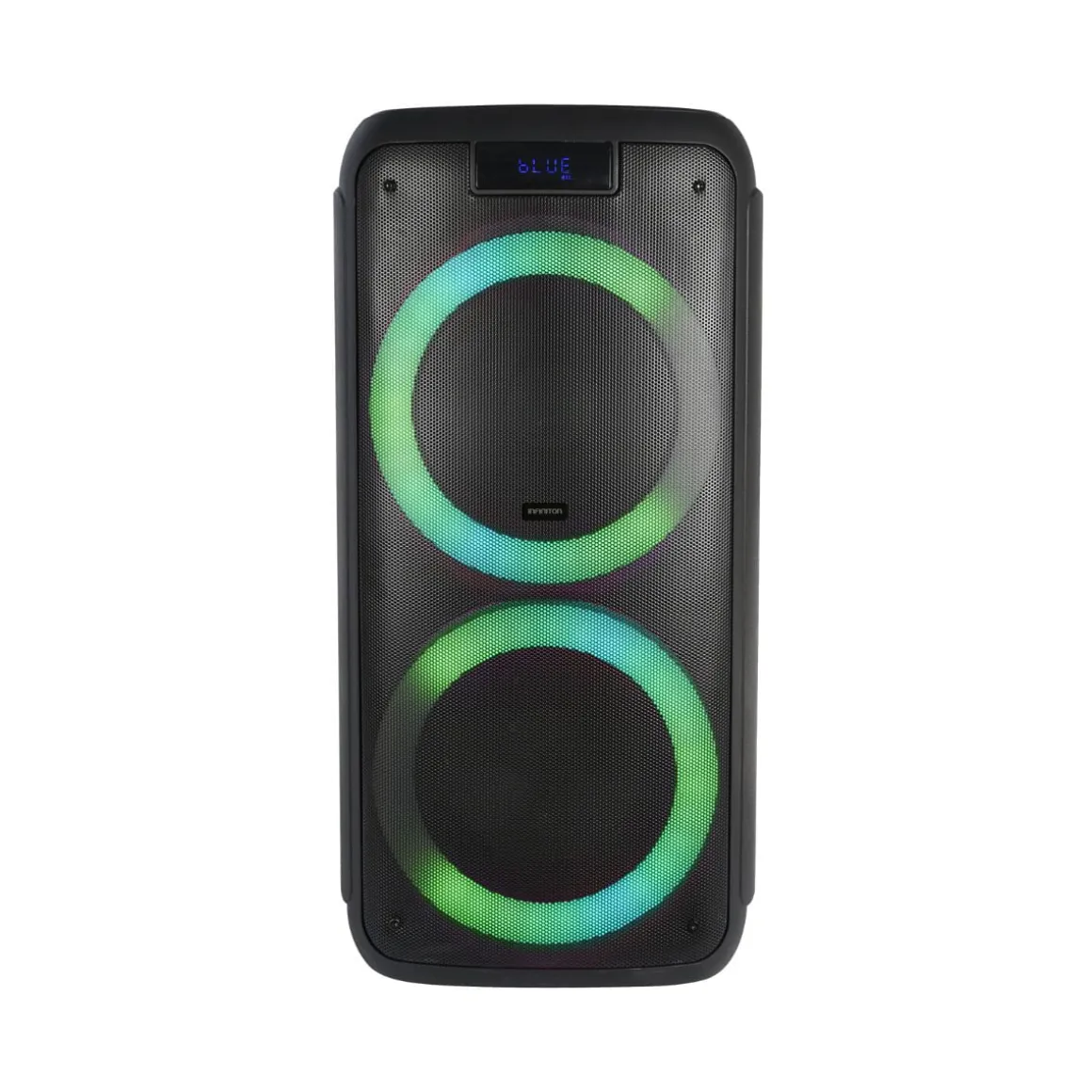 Altavoz portátil Infiniton Party EQ20 180W con luz LED bluetooth negro 66 cm