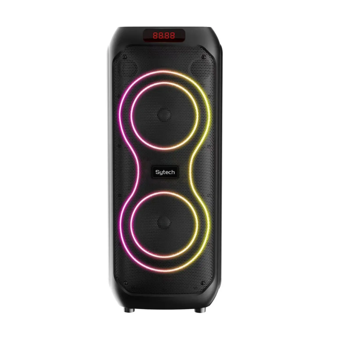 Altavoz portátil Sytech Zamba Flow 90W 290 Bluetooth V5.3 con micrófono y mando negro