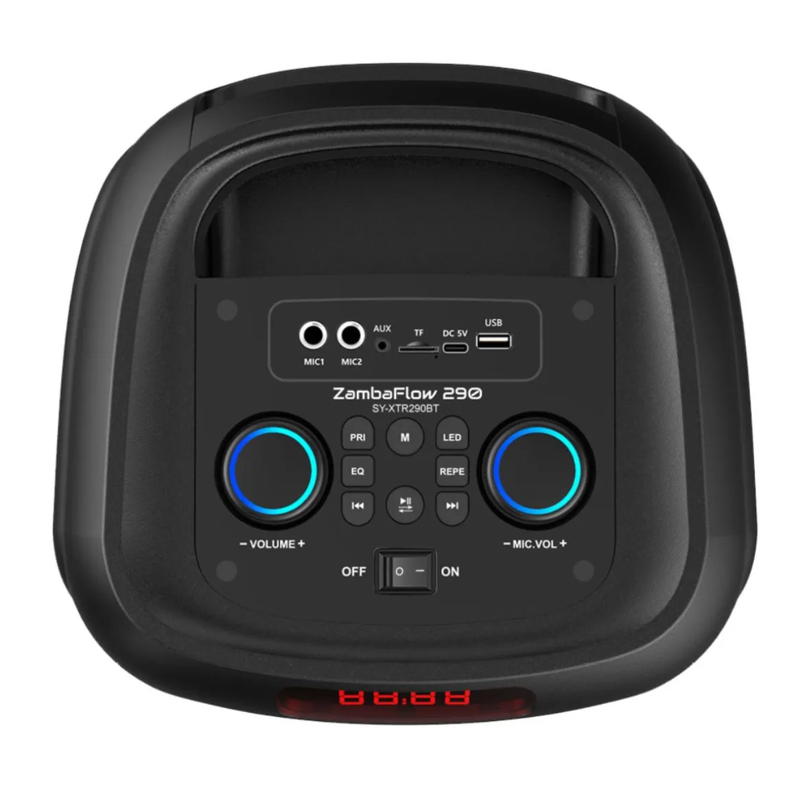 Altavoz portátil Sytech Zamba Flow 90W 290 Bluetooth V5.3 con micrófono y mando negro