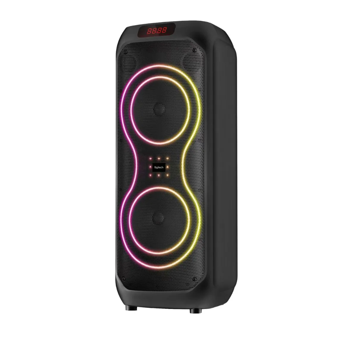 Altavoz portátil Sytech Zamba Flow 90W 290 Bluetooth V5.3 con micrófono y mando negro