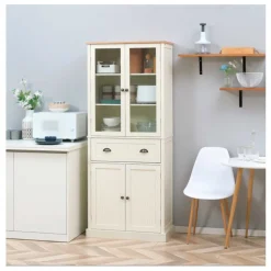 Aparador alto Homcom crema 182,5x76x40 cm