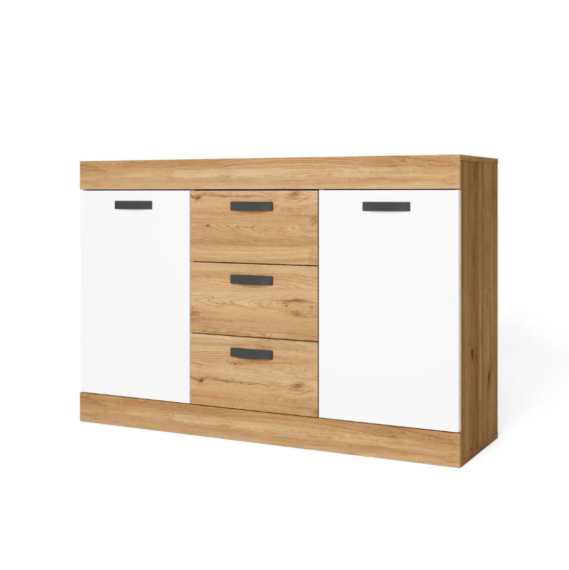 Aparador Argos 2 3 cajones + 2 puertas blanco mate/natural 90,5x140x39,6 cm