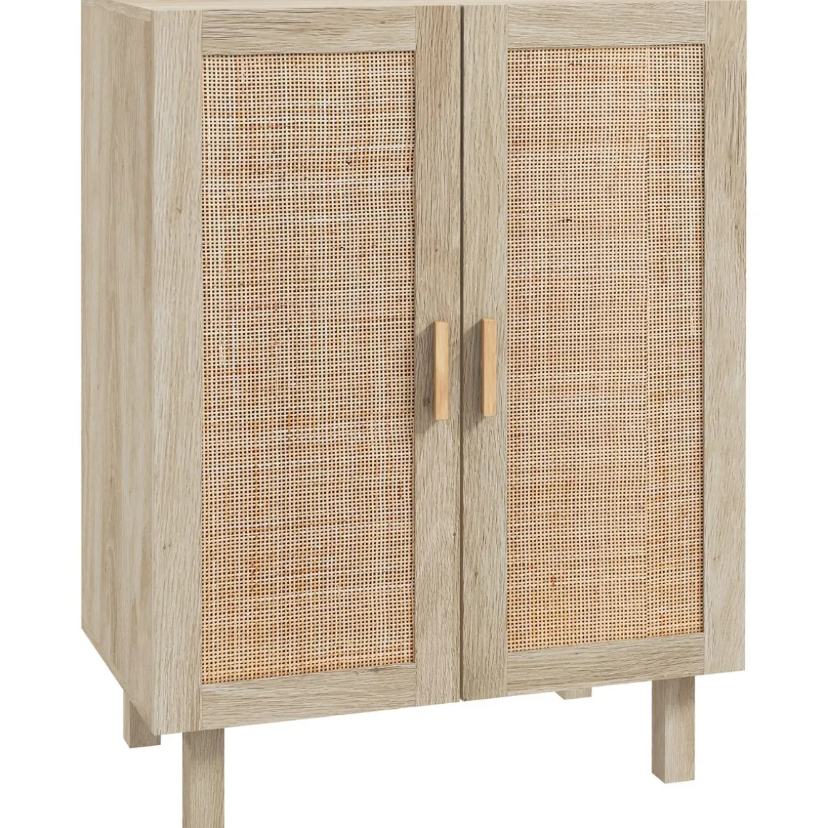 Aparador Babel Homcom 2 puertas con estantes ajustables natural 102x73x41 cm