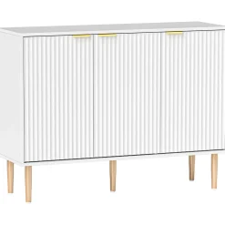 Aparador Bali Homcom 3 puertas blanco 80x107x35 cm