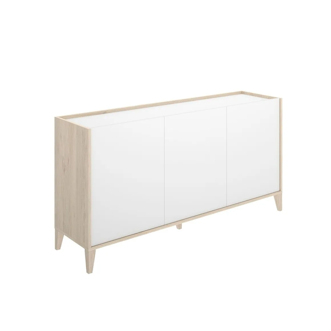 Aparador Bari 3 puertas blanco/natural 77,5x150x39,2 cm