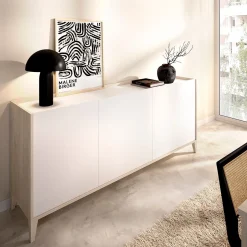 Aparador Bari 3 puertas blanco/natural 77,5x150x39,2 cm