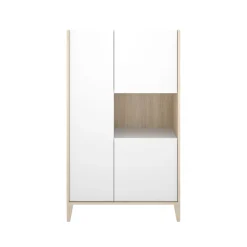 Aparador Bari con 3 puertas y compartimento blanco/natural 135,7x80,4x42,5 cm