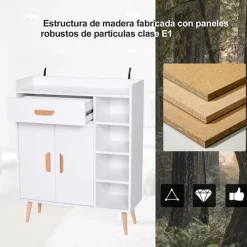 Aparador Buffet multiusos blanco 80x29,5x96 cm