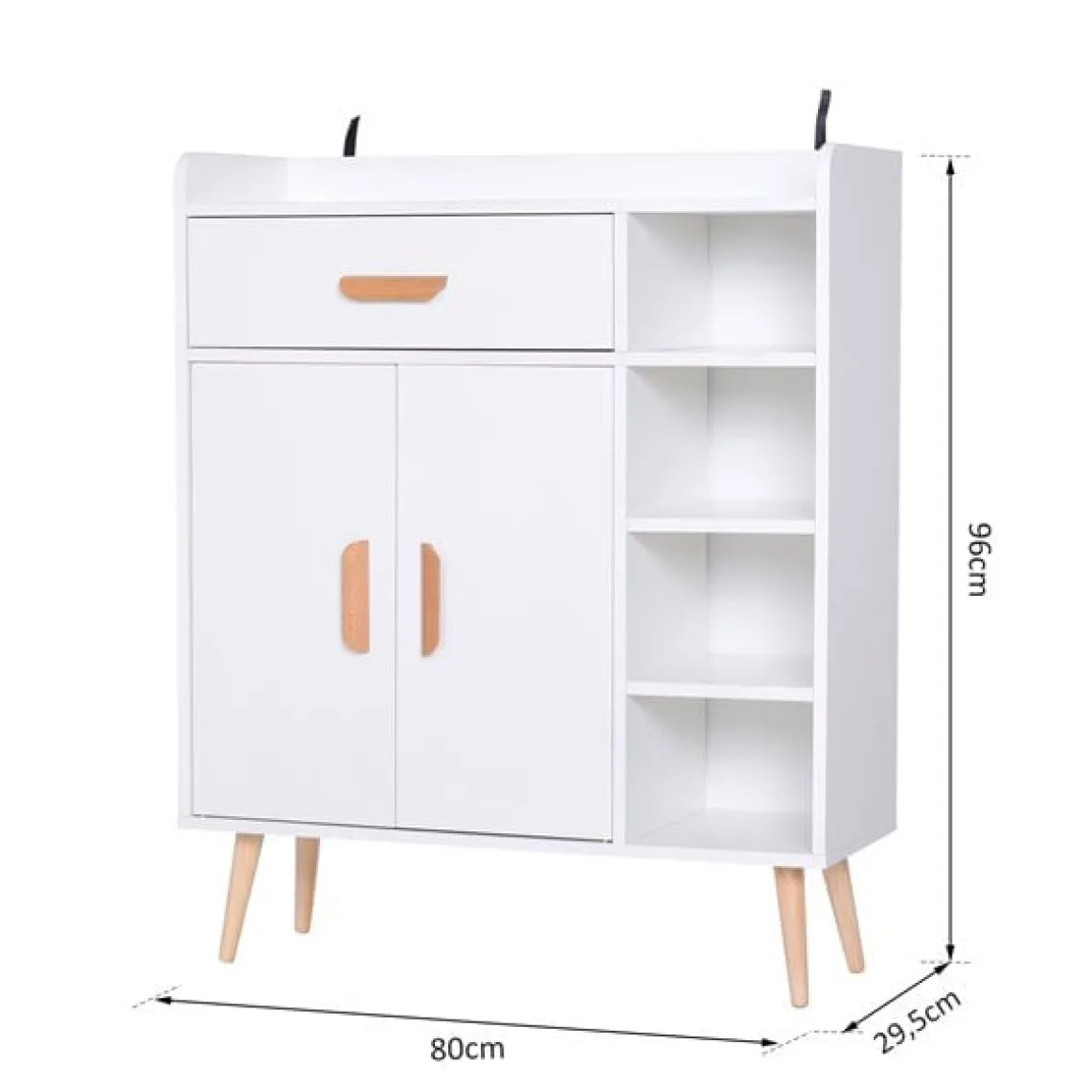 Aparador Buffet multiusos blanco 80x29,5x96 cm