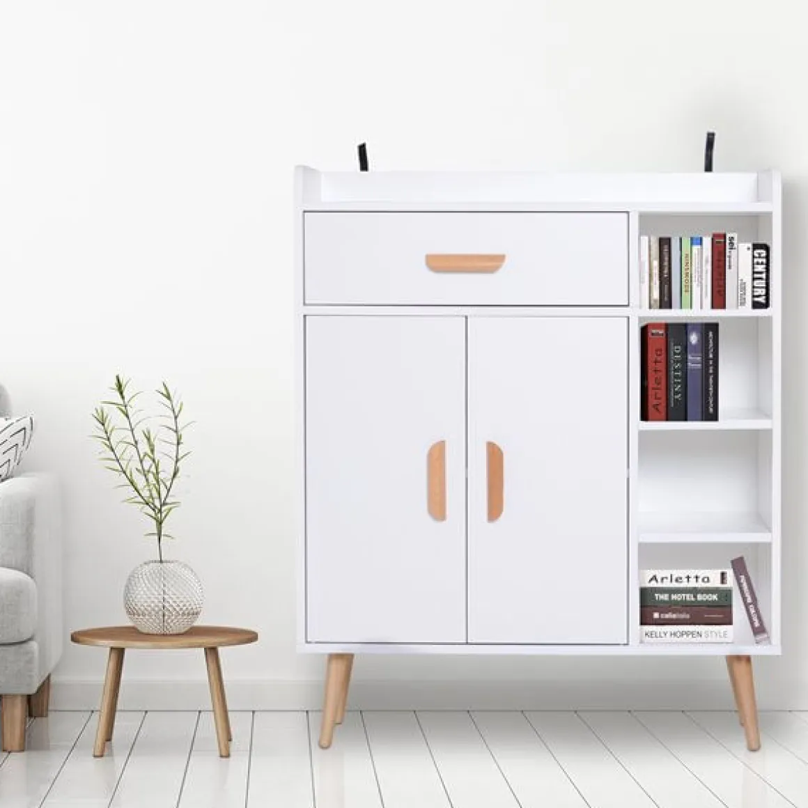 Aparador Buffet multiusos blanco 80x29,5x96 cm