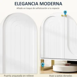 Aparador Caramba Homcom 4 puertas blanco/dorado 77,5x140,8x35 cm