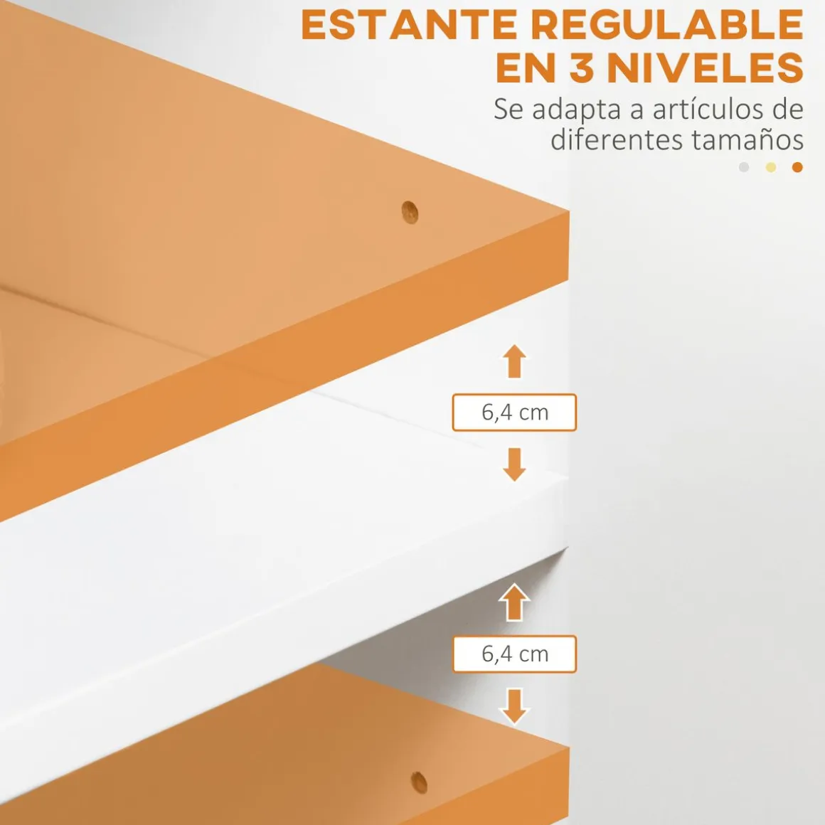 Aparador Cayena Homcom 2 puertas + cajón + 3 estantes blanco 82x110x29,5 cm